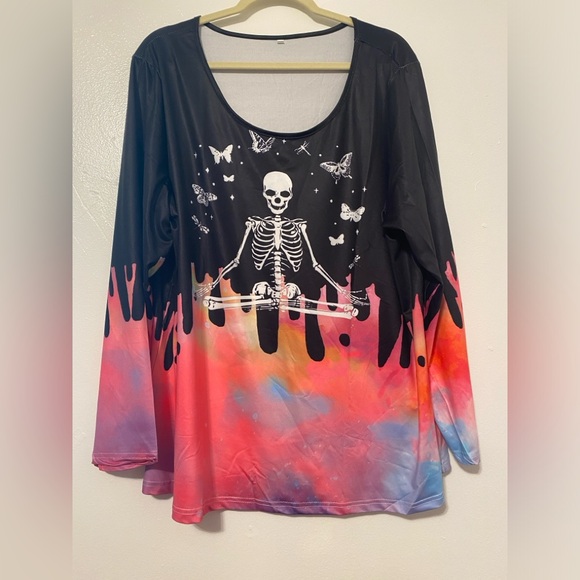No Brand Tops - NEW Hallowen Skeleton Long sleeve T Shirt Plus size 3X